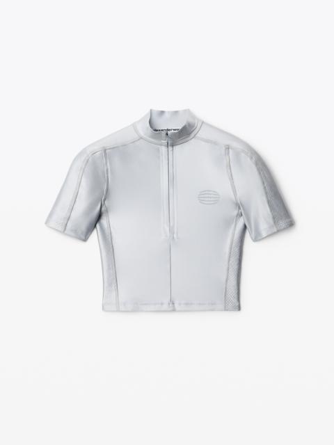 Alexander Wang ZIP RASHGUARD IN ACTIVE TAILORING