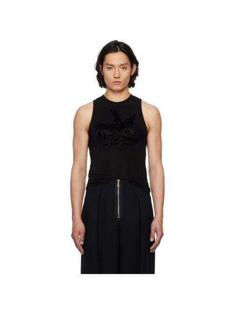 Jean Paul Gaultier Black Flock Tattoo Tank Top