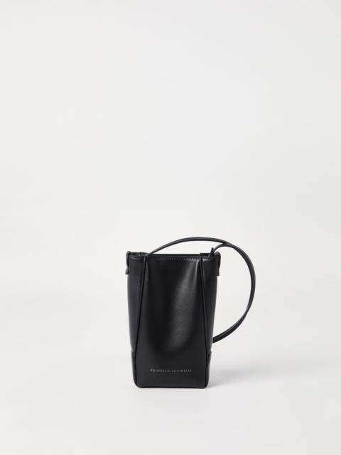 Brunello Cucinelli BC Duo phone holder in calfskin with monili
