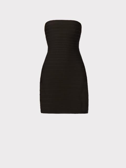 HERVE LEGER STRAPLESS BANDED PENCIL DRESS