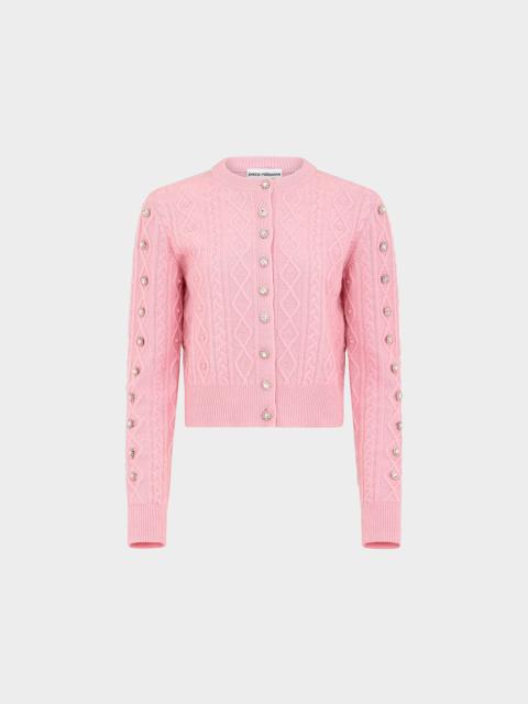 rabanne PINK RHINESTONE CARDIGAN