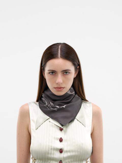 Maison Margiela Scribbled Numeric Silk Foulard
