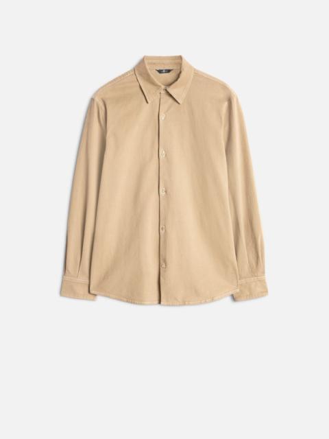 7 For All Mankind Comfort Twill Button Up Shirt In Silver Mink