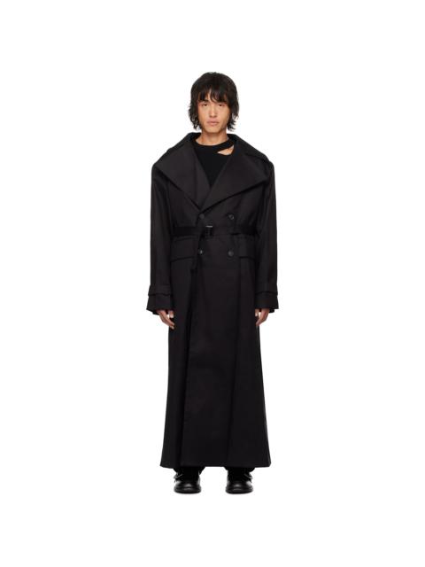 Black Double-Breasted Trench Coat