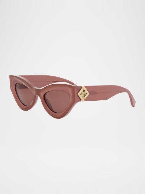 FF Diamond Logo Acetate Cat-Eye Sunglasses