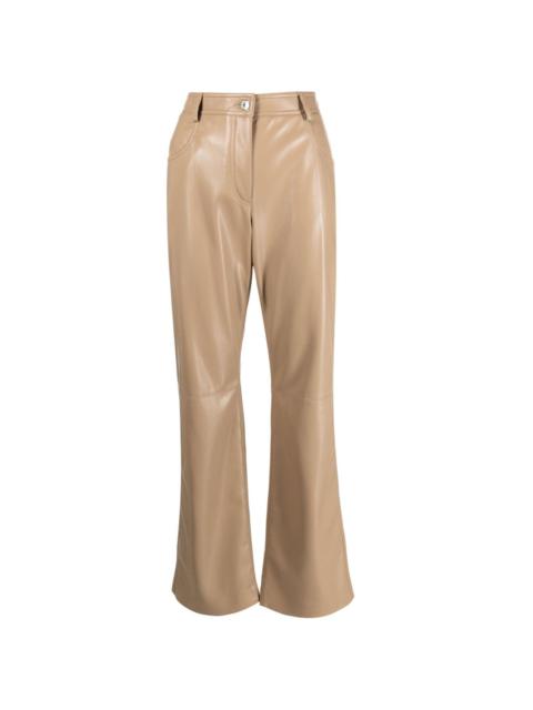 MSGM faux-leather straight-leg trousers
