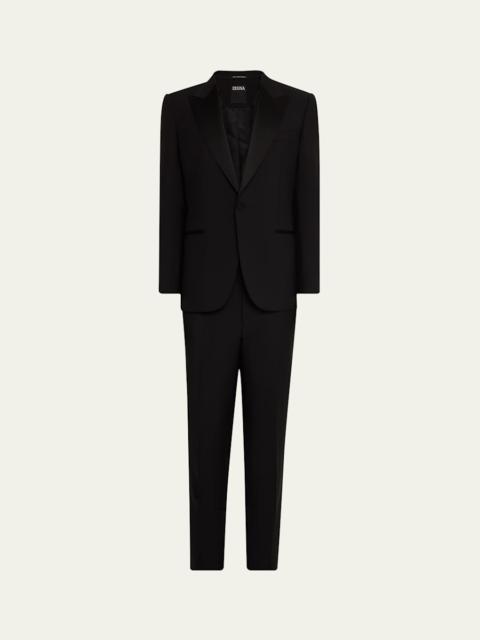 ZEGNA Men's Wool-Mohair Solid Tuxedo