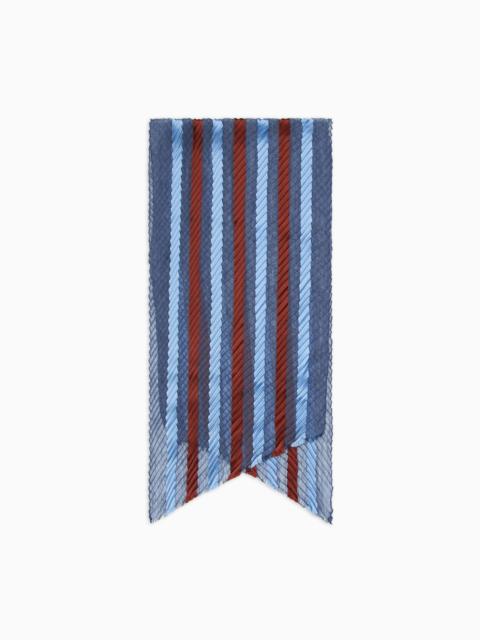 GIORGIO ARMANI PLEATED STRIPED SILK STOLE