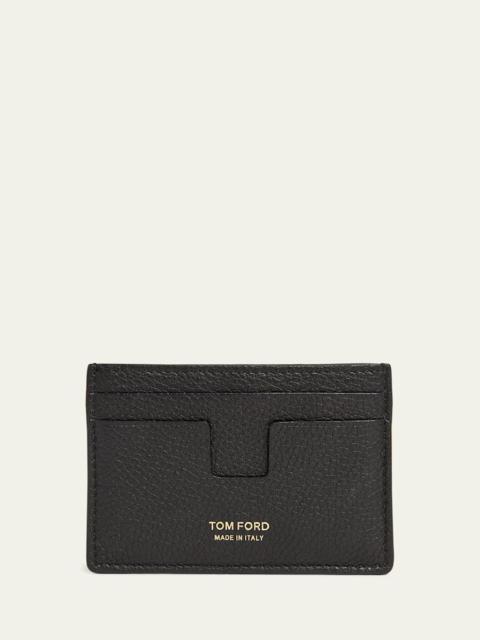 TOM FORD Men's T-Line Grained Leather Card Holder