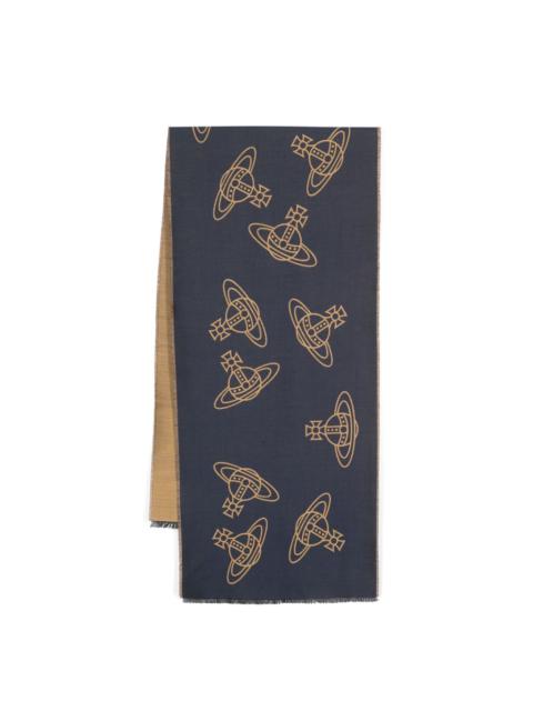 Vivienne Westwood Orb-pattern two-tone scarf