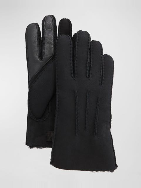 UGG Men & apos;s Three-Cord Contrast Sheepskin Gloves