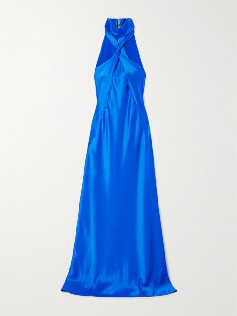 GALVAN Portico Satin Halterneck Gown