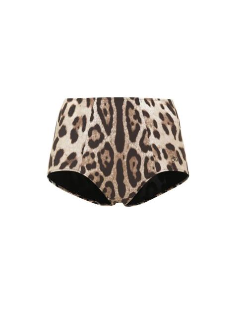 Leopard-print bikini bottoms