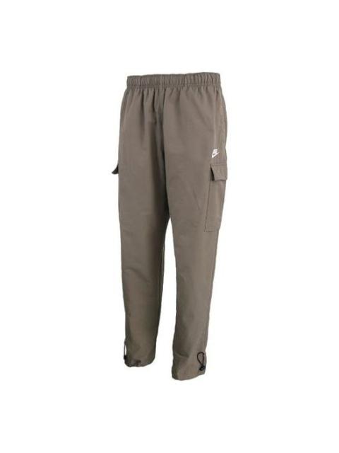 Nike Nike Sportswear Logo Small Label Embroidered Woven Cargo Long Pants Olive Grey Gray CU4326-081