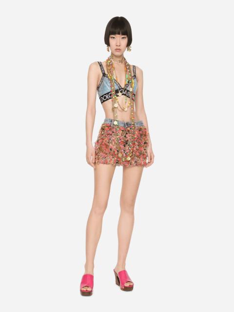 Dolce & Gabbana Fur-effect jacquard miniskirt