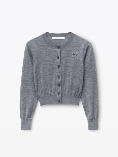 Alexander Wang logo cropped cardigan in superfine merino