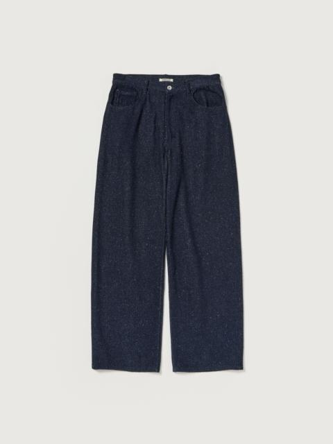 AURALEE SILK NEP DENIM 5P WIDE PANTS