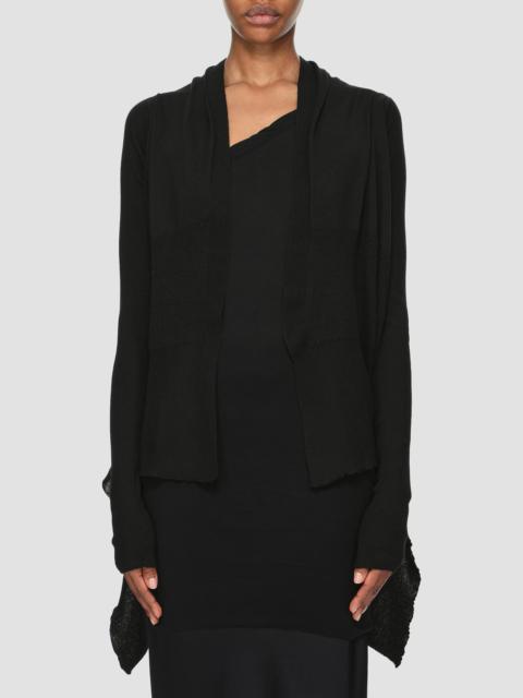 Rick Owens Women's Wool Shawl-Collar Wrap Cardigan - Black