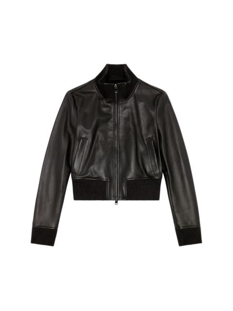 Diesel L-Hung logo-embossed leather jacket