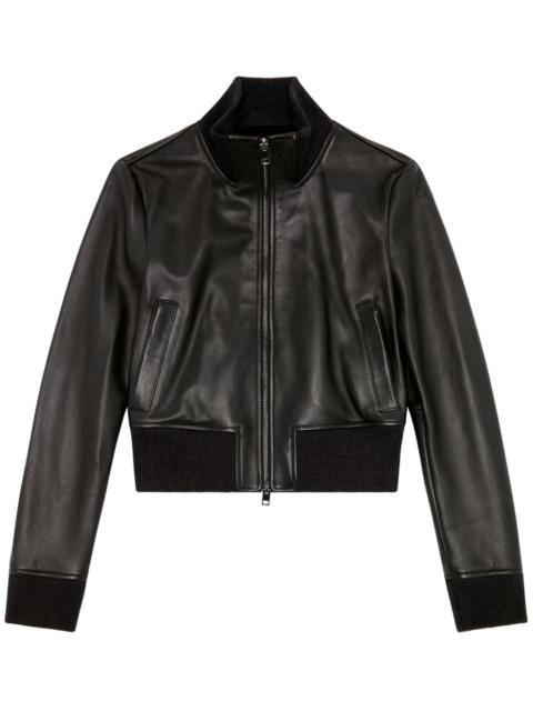 Diesel L-Hung logo-embossed leather jacket