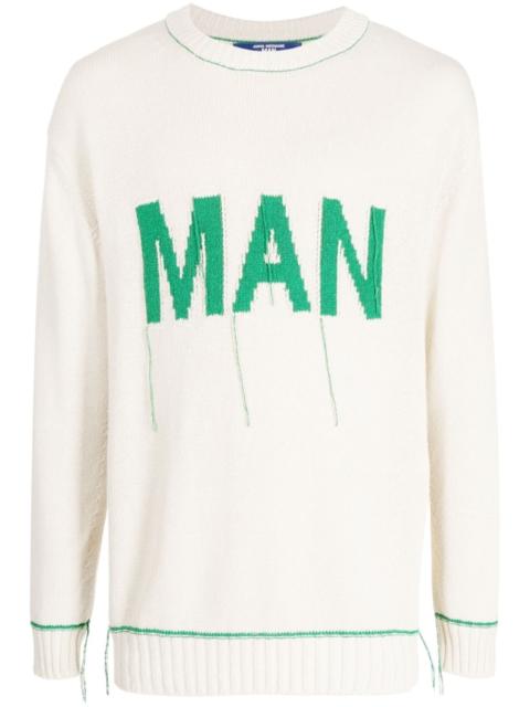 Junya Watanabe MAN jacquard-logo knitted sweatshirt