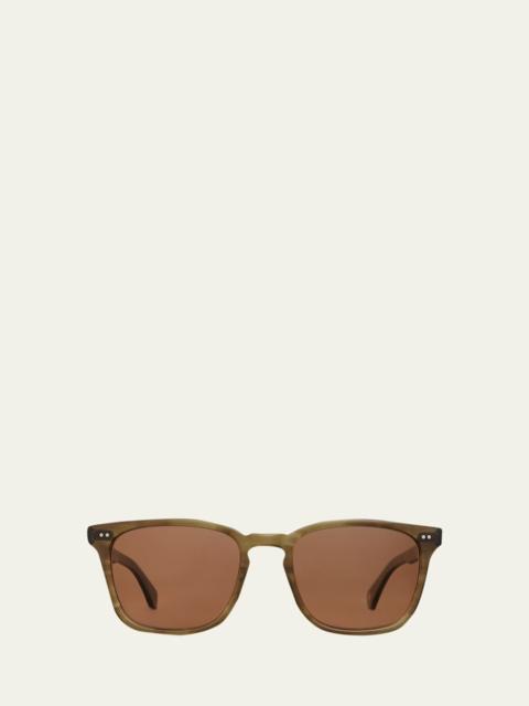 Garrett Leight Men's Earvin Acetate Square Sunglasses