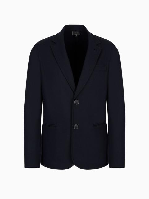 Icon single-breasted jacket in pure cashmere jersey cloth