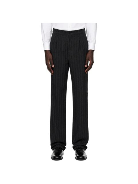 Junya Watanabe MAN Gray Striped Trousers