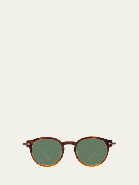 BARTON PERREIRA Men's Eugene Zyl and Titanium Round Sunglasses