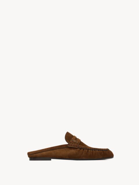 SAINT LAURENT LE LOAFER MULES IN SUEDE