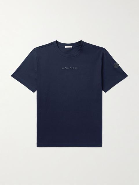 Moncler Logo-Appliquéd Cotton-Jersey T-Shirt Blue