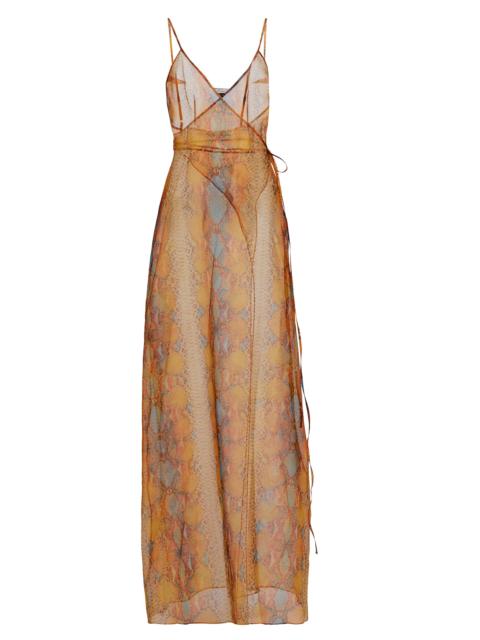 LaQuan Smith Women's Snake Print Sheer Maxi Dress - Snake