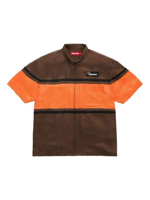 Supreme Supreme SS26 Silk Zip Up S/S Shirt 'Brown' SUP-SS26-327-BRN