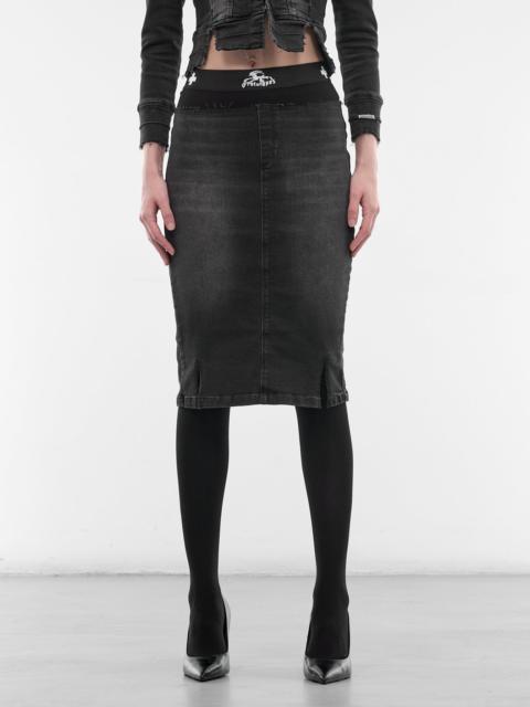 prototypes Black Double Waist Pencil Skirt