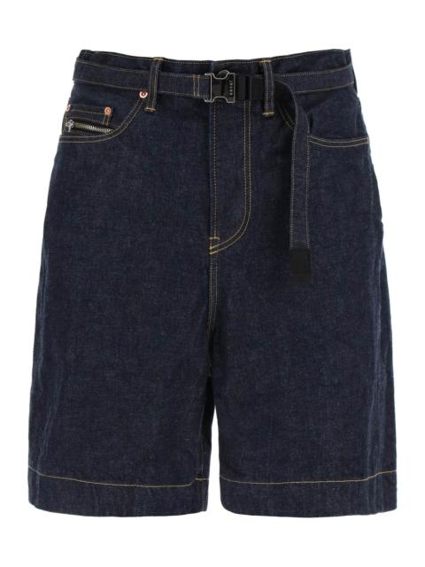 DENIM BERMUDA SHORTS WITH REMOVABLE BELT