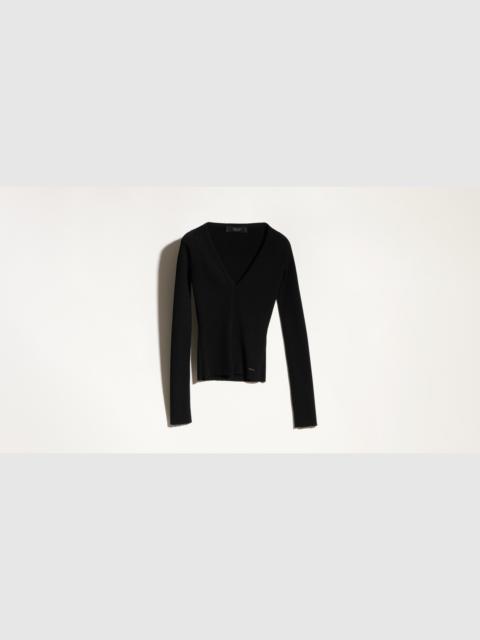 GUCCI Rib viscose top zip cardigan
