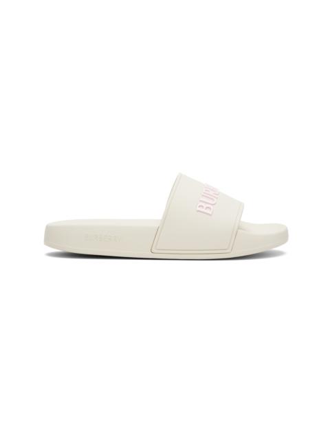 Burberry Beige Logo Slides