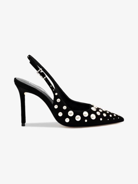Larroudé Kaitlan Studs Pump In Black Suede