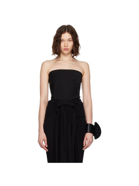 Rick Owens Black Concordians Wool Bustier Top