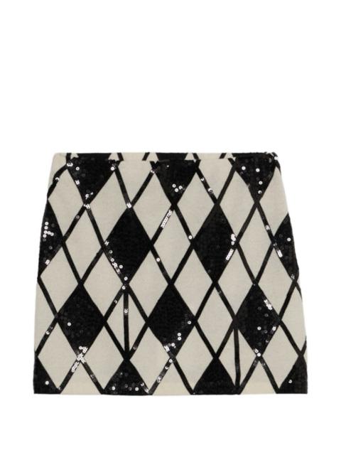 Blumarine sequin-embellished diamond-knit mini skirt