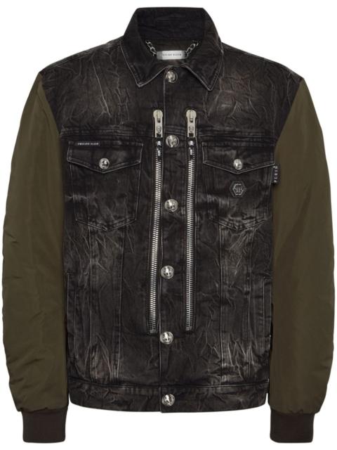PHILIPP PLEIN contrasting-sleeve denim jacket