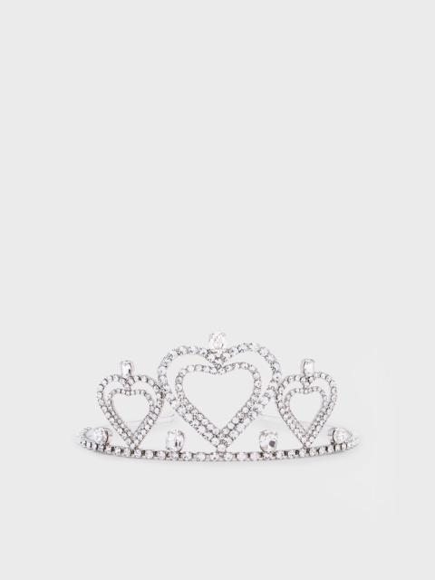 Blumarine METAL TIARA WITH CRYSTALS AND HEARTS