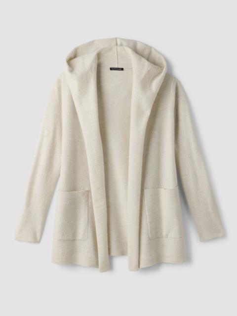 EILEEN FISHER Fine Felted Wool Hooded Cardigan in Regenerative Wool