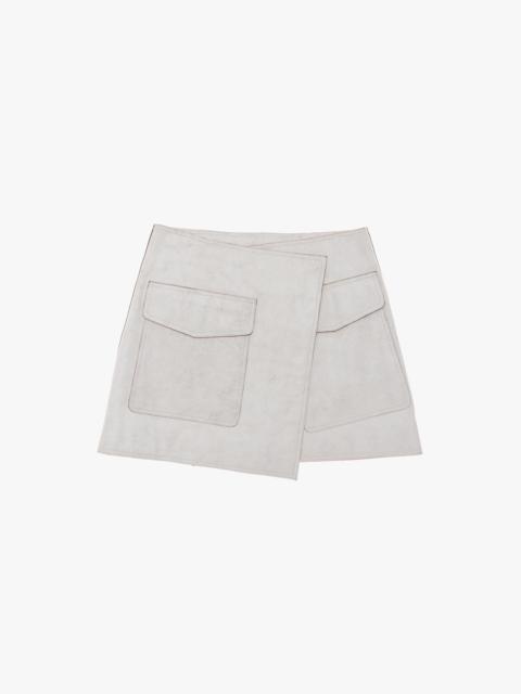 Helmut Lang LEATHER TRENCH WRAP SKIRT