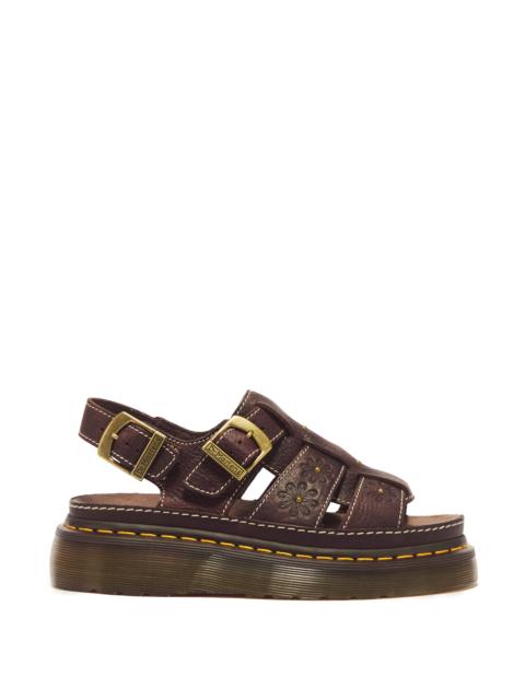 Dr. Martens Wrenlie Open Toe Grizzly Leather Fisherman Platform Sandals