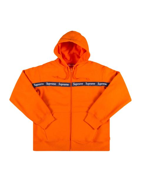 Supreme Supreme Text Stripe Zip Up Hooded Sweatshirt 'Orange