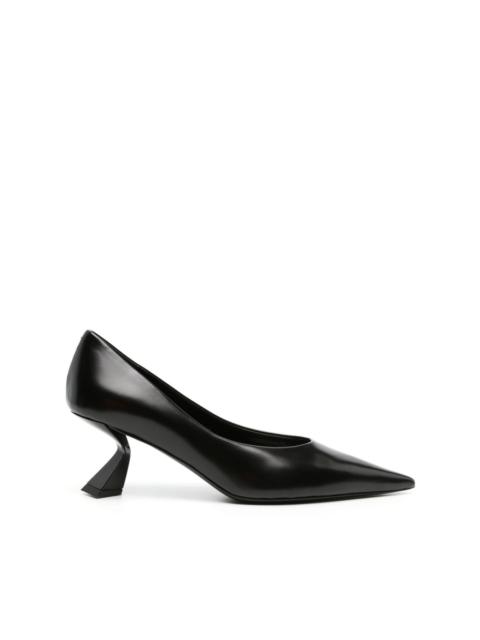 pointed-toe leather pumps