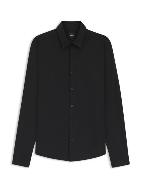 PERFORMANCE-STRETCH SLIM-FIT SHIRT IN STRUCTURED JERSEY