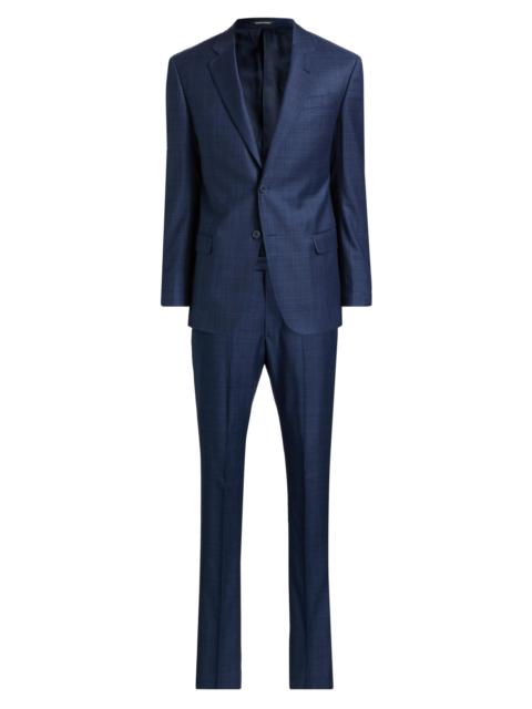 EMPORIO ARMANI Men's Windowpane Plaid Single-Breasted Wool Suit - High Blue
