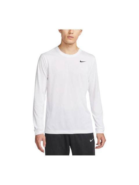 Nike Nike Dri-FIT Logo Long-Sleeves Tee 'White' DX0994-100